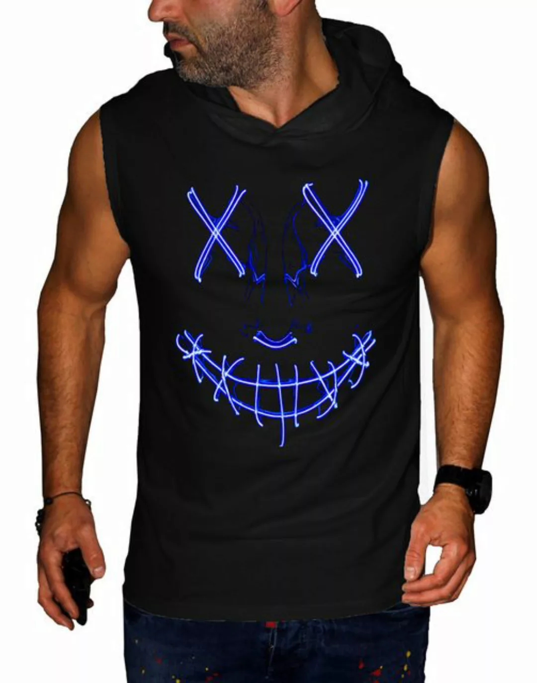 RMK Tanktop Herren Tanktop Muskelshirt Gym Ärmellos Shirt Smiley Smile aus günstig online kaufen