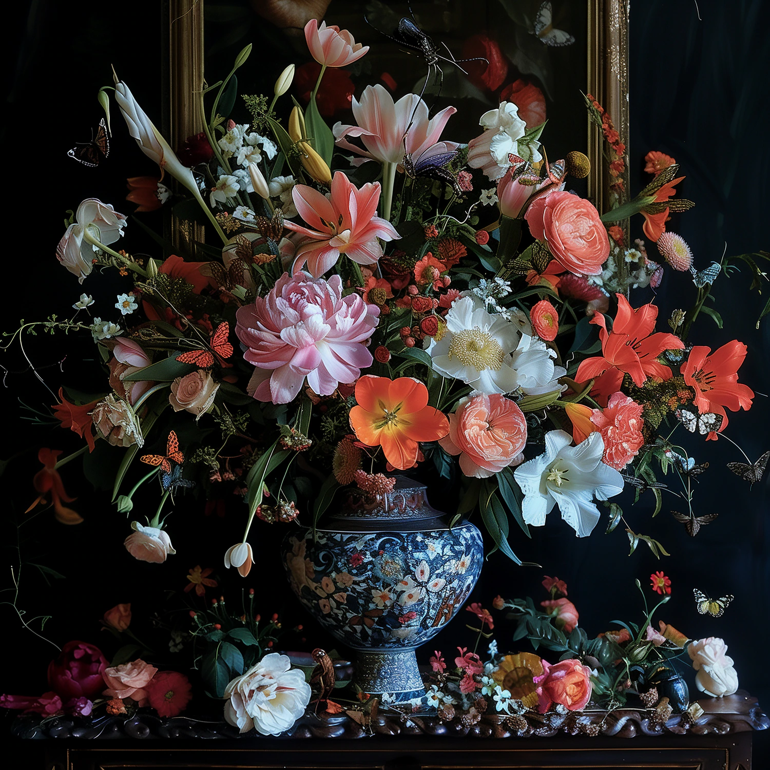 queence Leinwandbild »Blumenstrauß«, Blumen-Blumenbilder-Gemälde-Kunst-Pfla günstig online kaufen