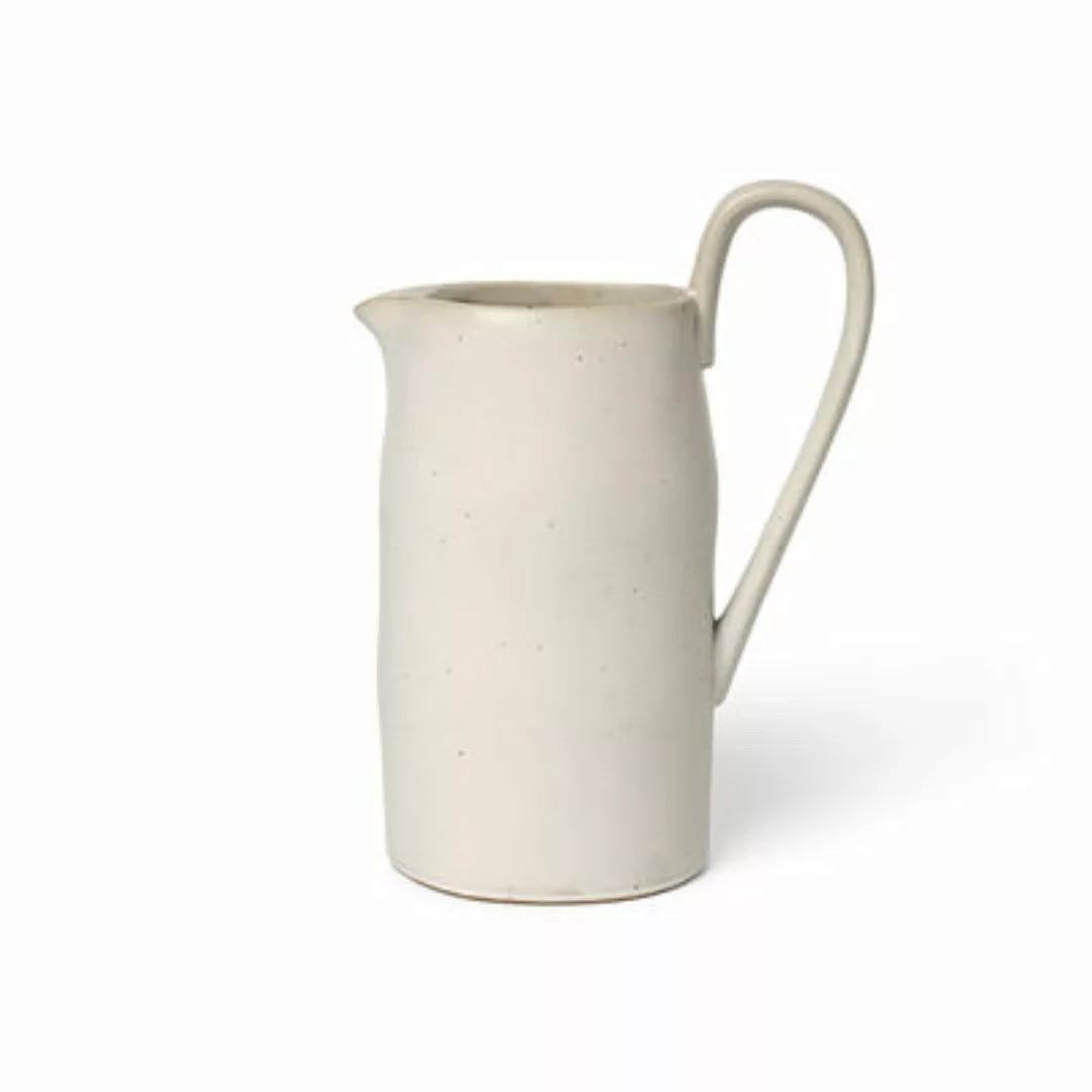 Karaffe Flow keramik weiß / 1 l - Ferm Living - Weiß günstig online kaufen