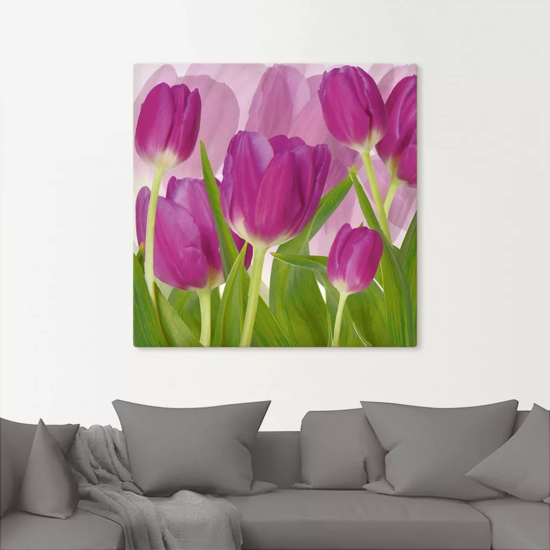 Artland Wandbild "Tulpenfeld lila", Blumen, (1 St.), als Alubild, Outdoorbi günstig online kaufen