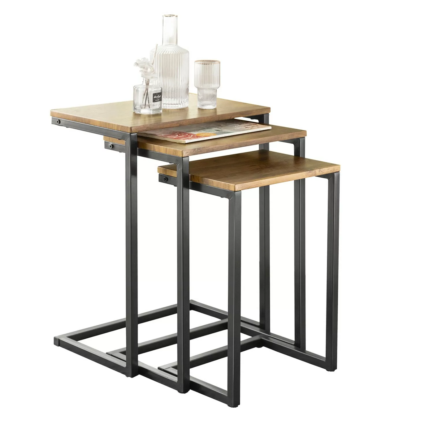 SoBuy® 3er Set Beistelltisch Satztisch Couchtisch Stapelbar Sofatisch Kaffe günstig online kaufen