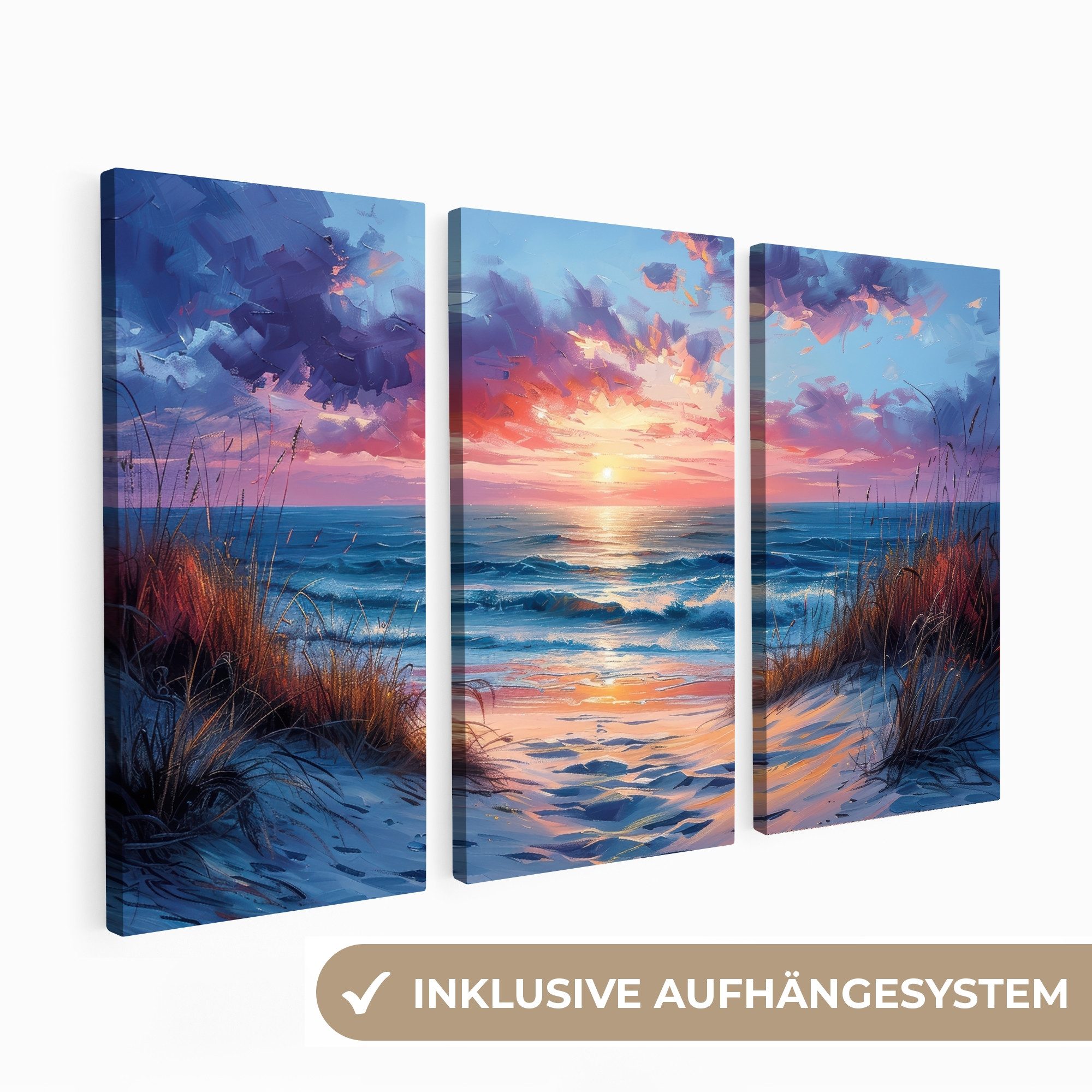 MuchoWow Leinwandbild Strand - Blau - günstig online kaufen