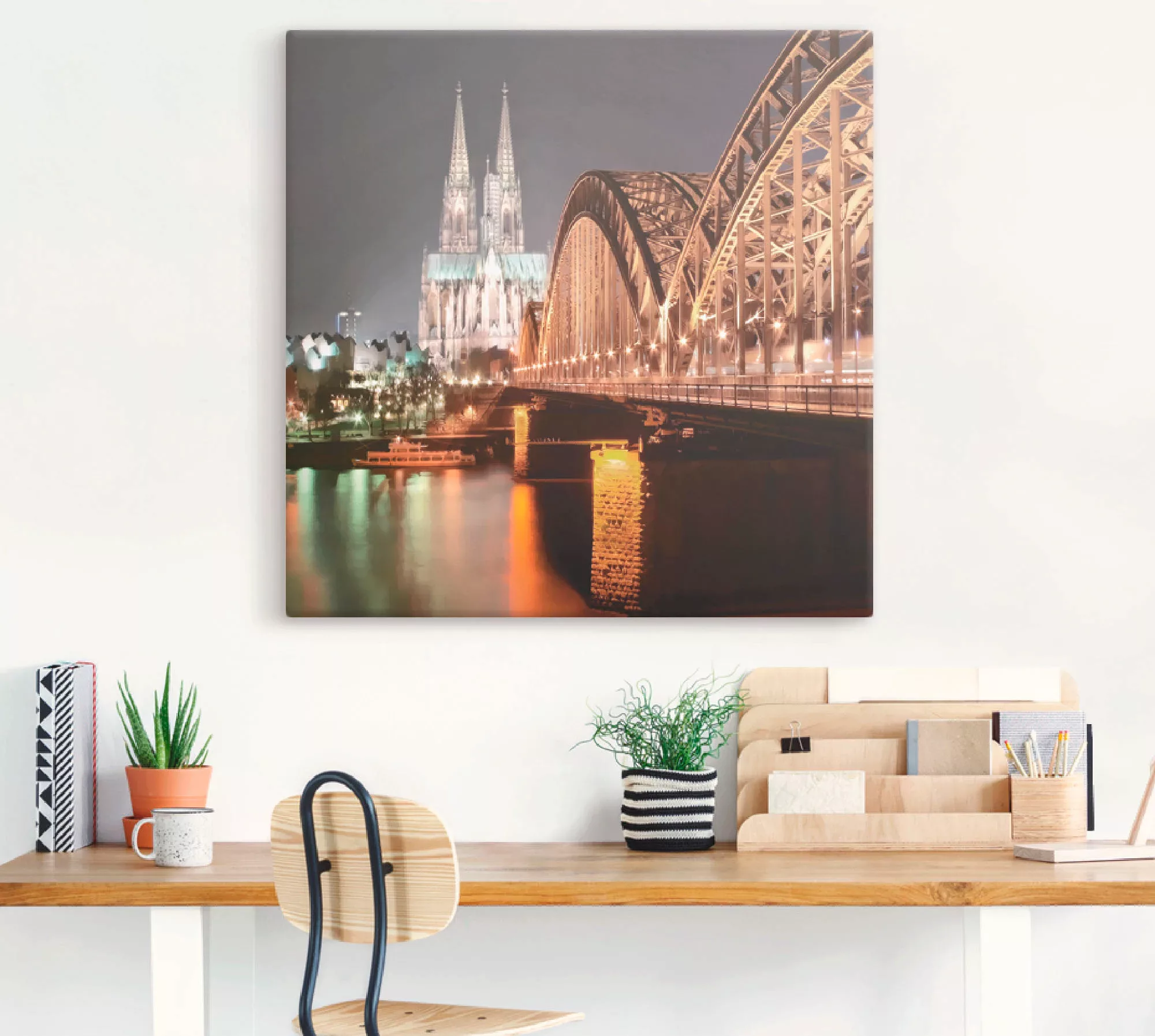 Artland Leinwandbild »Köln Skyline Collage V«, Brücken, (1 St.), auf Keilra günstig online kaufen