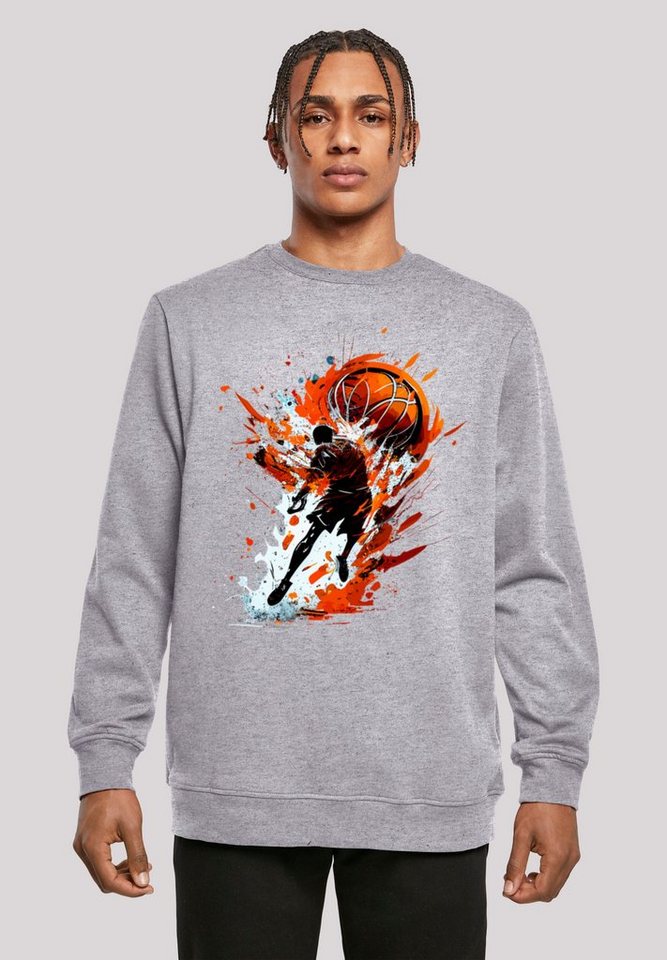 F4NT4STIC Kapuzenpullover Basketball Splash Orange Sport CREW Print günstig online kaufen