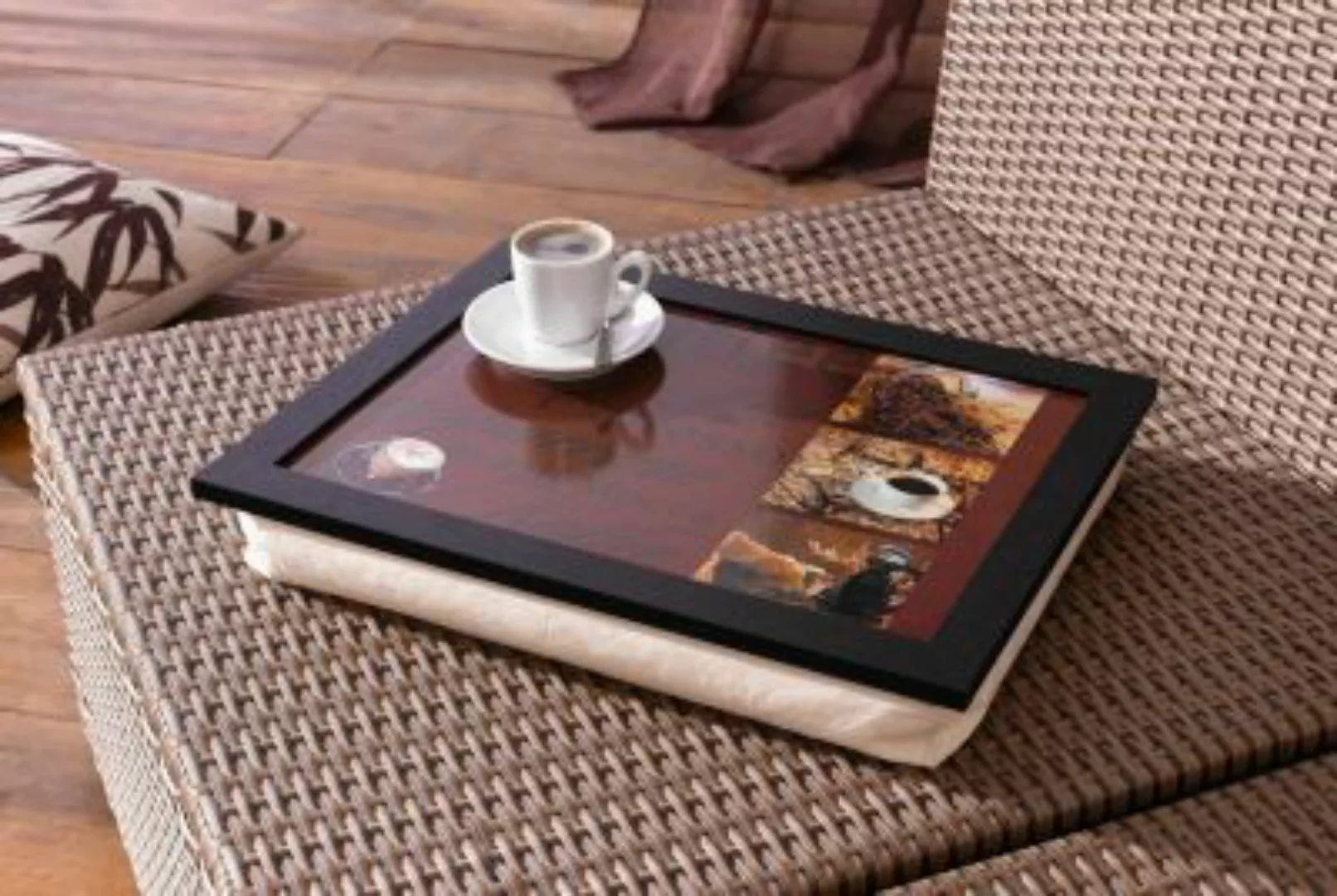 HOME Living Knie-Tablett Kaffee Dekotabletts schwarz günstig online kaufen