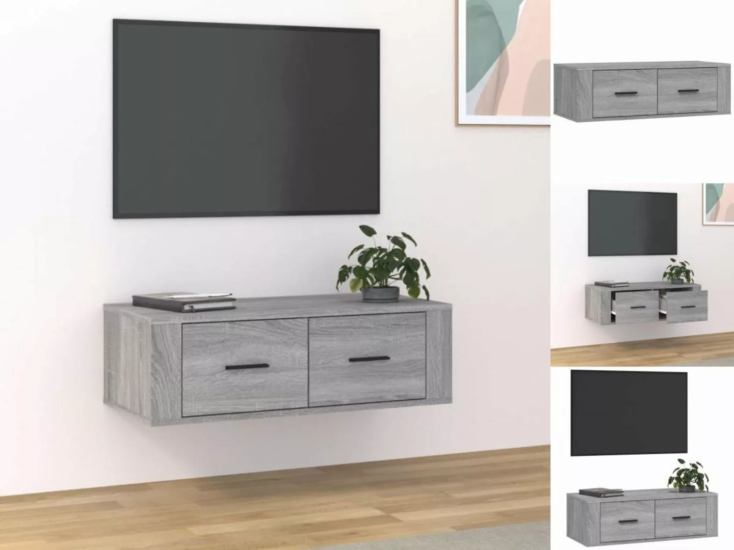 vidaXL TV-Schrank TV-Wandschrank Grau Sonoma 80x36x25 cm Spanplatte Lowboar günstig online kaufen