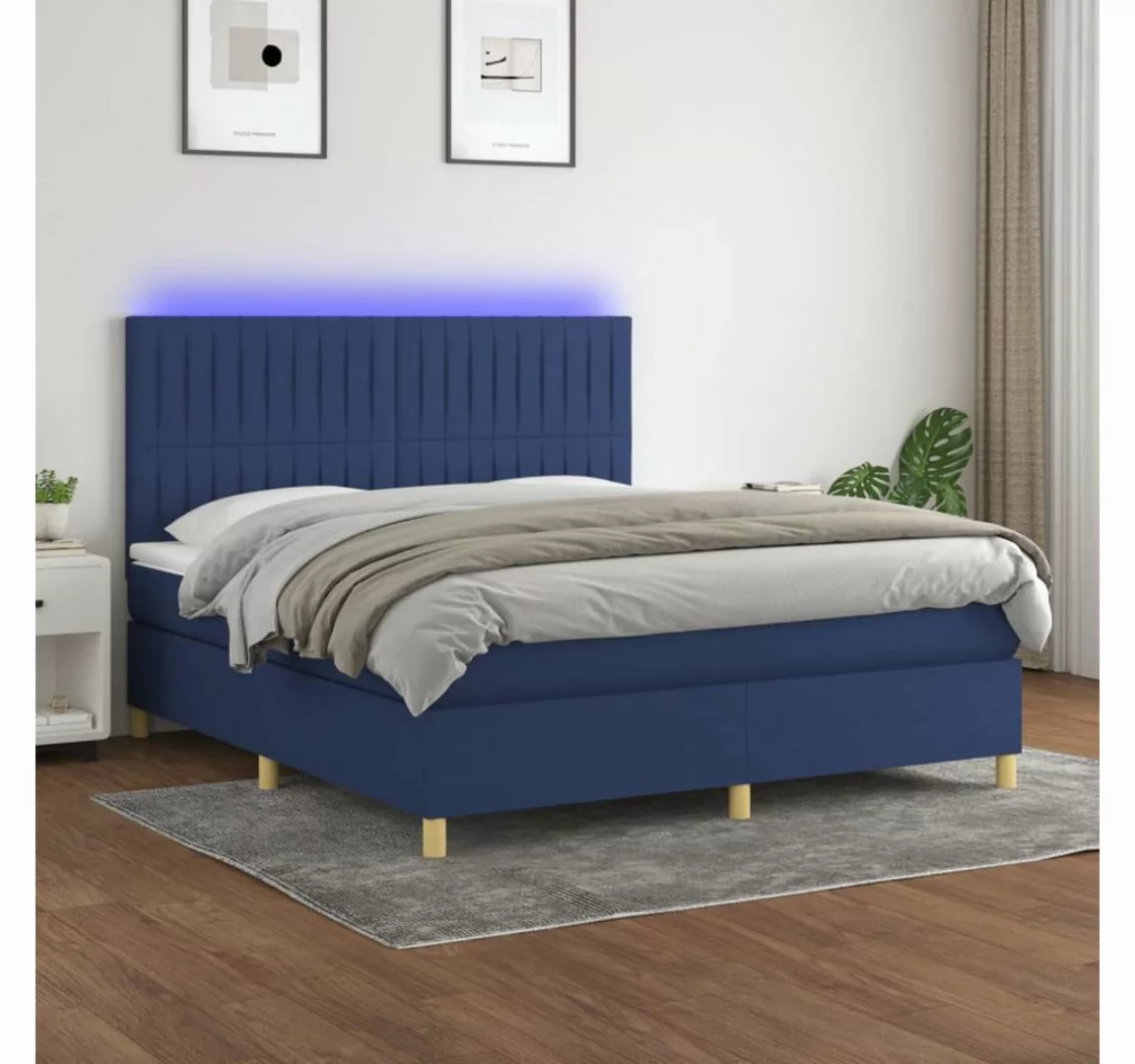 vidaXL Boxspringbett Bett Boxspringbett mit Matratze & Topper & LED (160 x günstig online kaufen