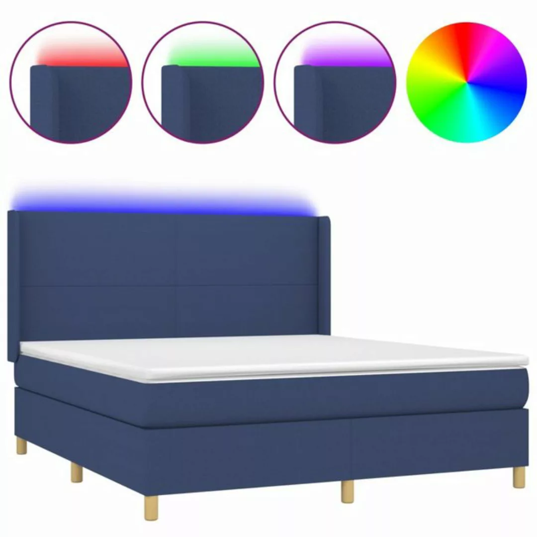 vidaXL Boxspringbett Bett Boxspringbett mit Matratze und LED Stoff (160 x 2 günstig online kaufen