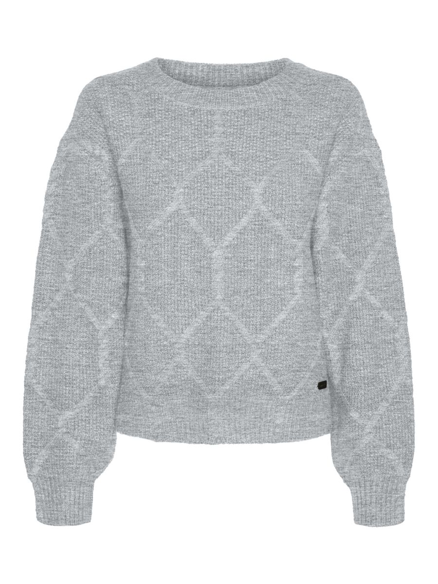 NOISY MAY Gestrickter Pullover Damen Grau günstig online kaufen