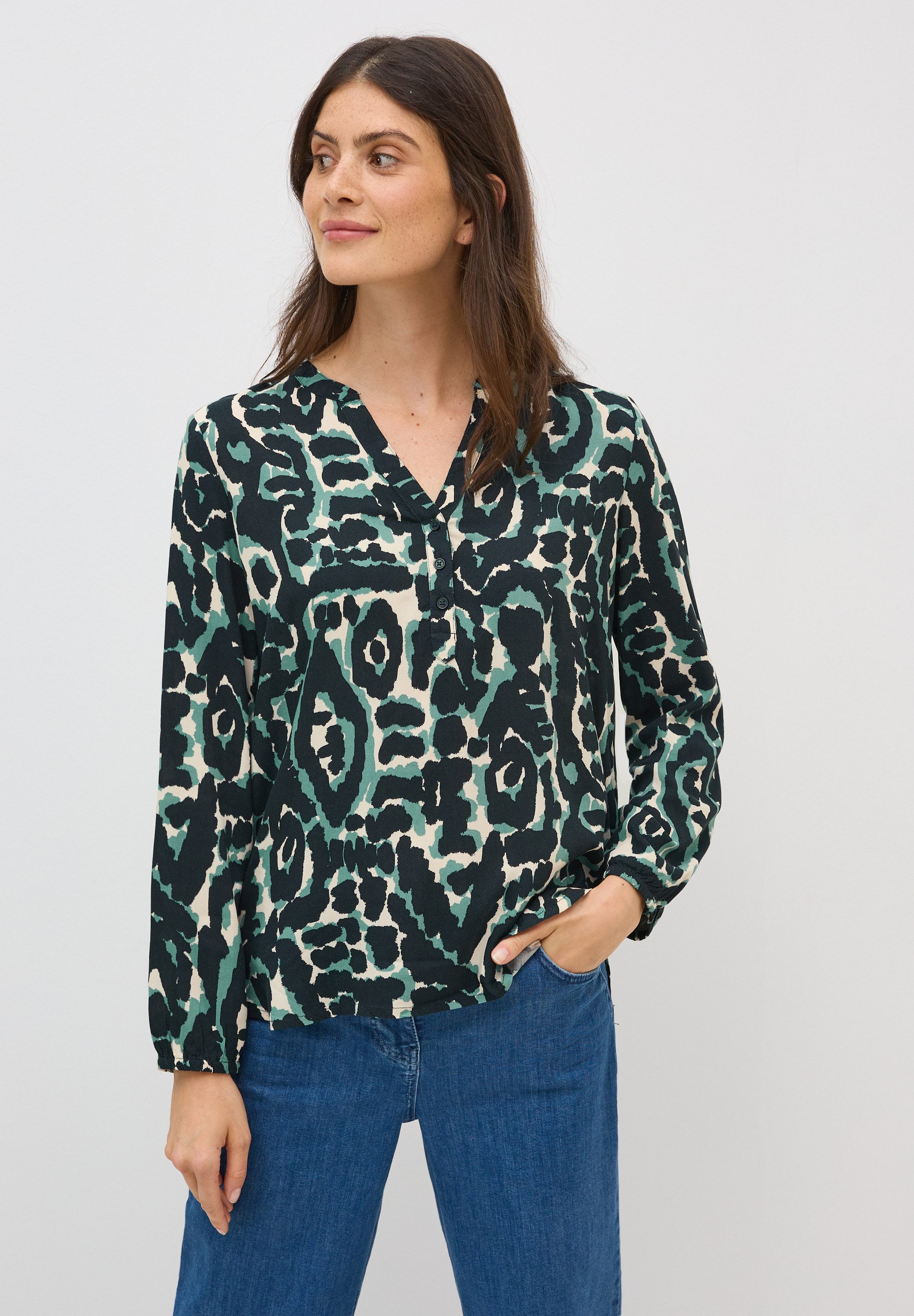 CECIL Langarmbluse mit All-Over Print günstig online kaufen