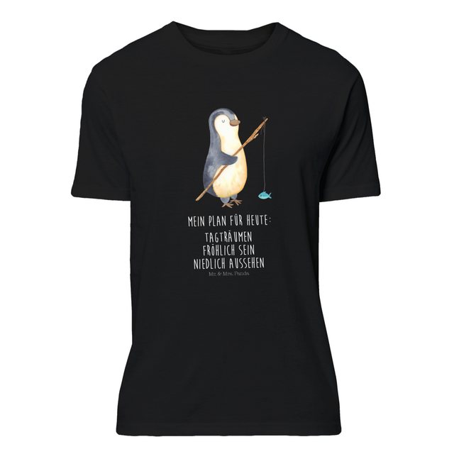 Mr. & Mrs. Panda T-Shirt Pinguin Angler - Schwarz - Geschenk, Neustart, Fra günstig online kaufen