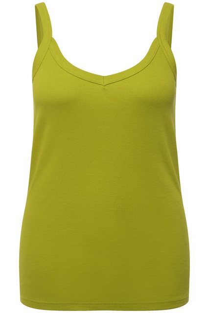 Ulla Popken Longtop Ripptop Slim V-Ausschnitt ärmellos schmale Träger günstig online kaufen