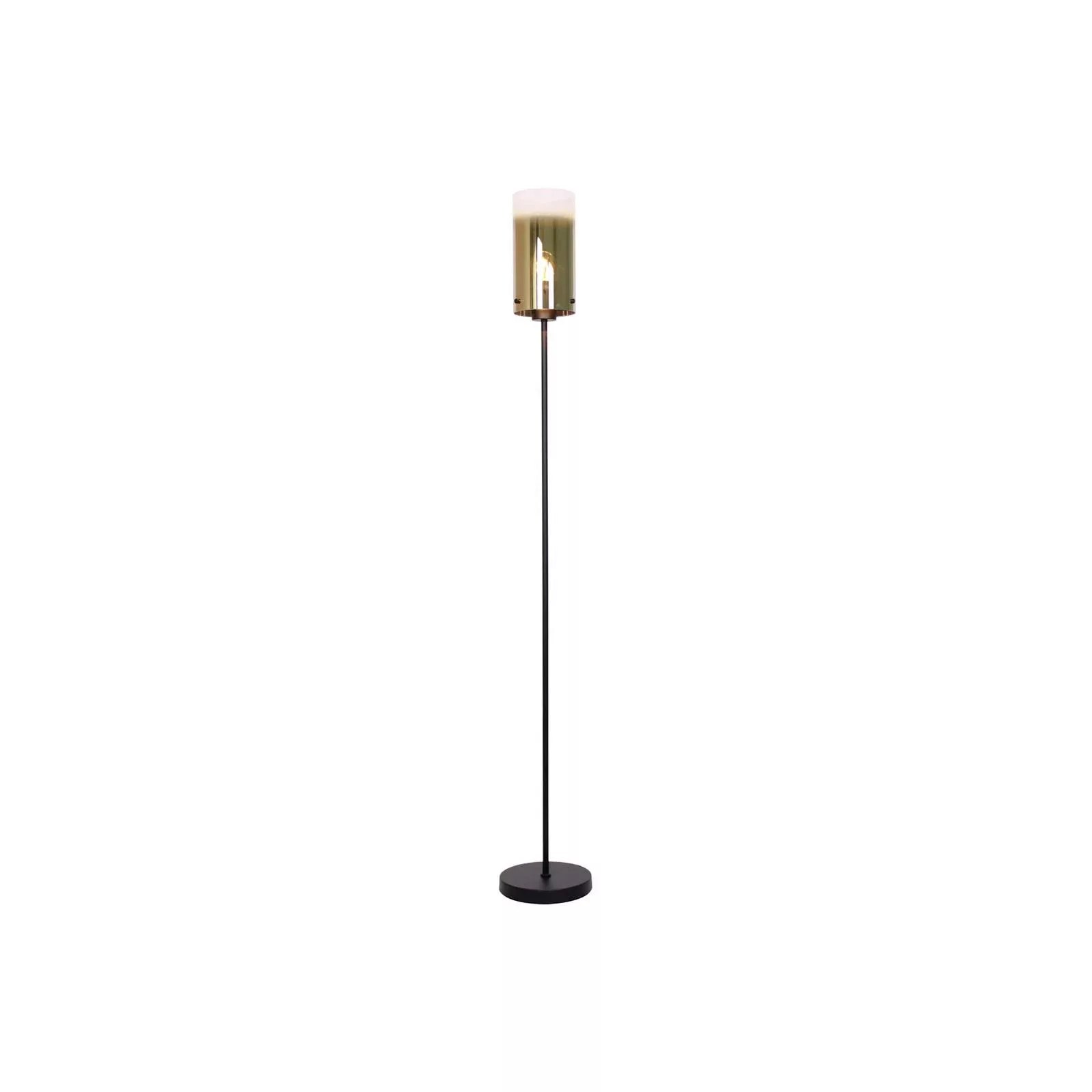 Stehlampe Ventotto, schwarz/gold, Höhe 165 cm, Metall/Glas günstig online kaufen