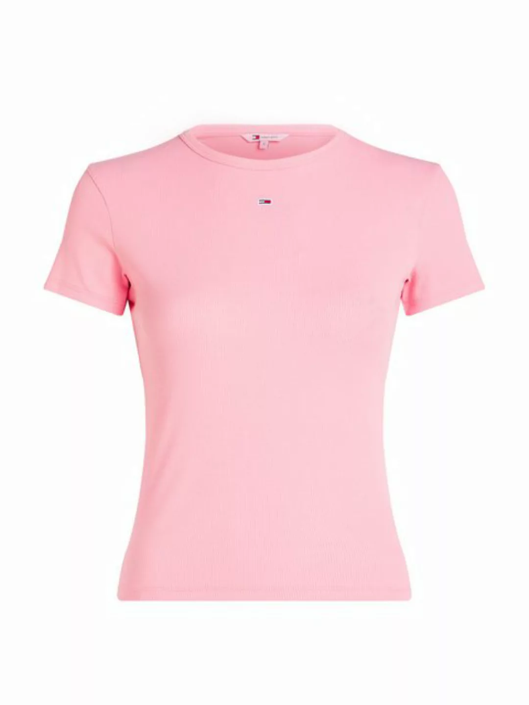 Tommy Jeans T-Shirt Slim Essential Rib Shirt, Rippshirt Rundhalsshirt mit L günstig online kaufen