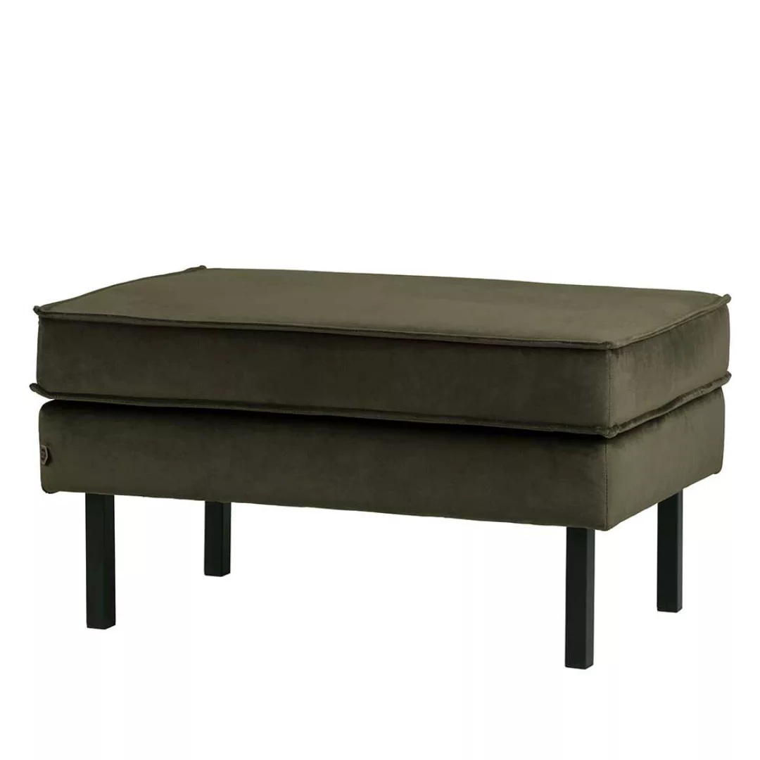 Hocker in Dunkelgrün Samt Retro Look günstig online kaufen