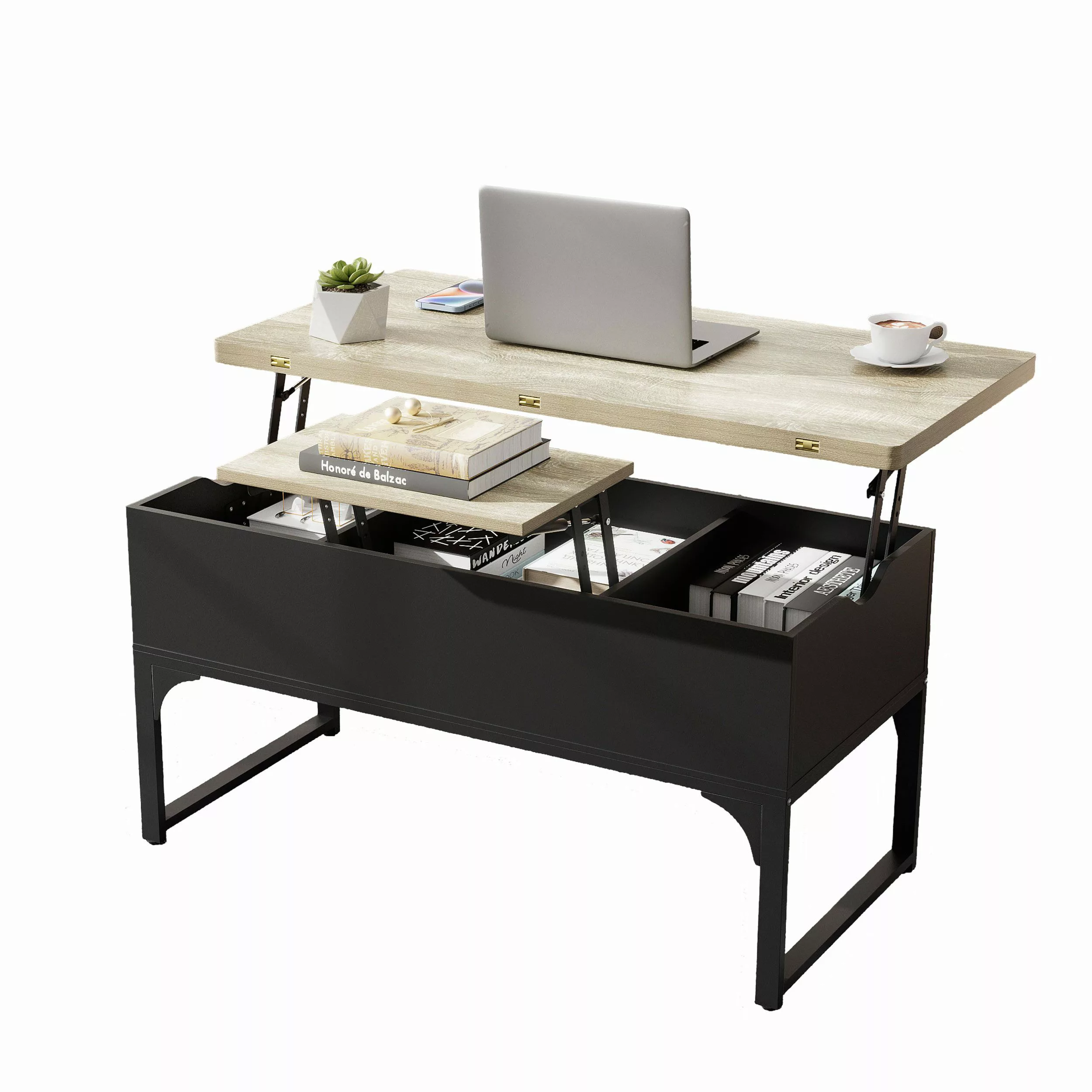 TWSOUL Couchtisch Couchtisch, höhenverstellbar, Mit Stauraum, günstig online kaufen