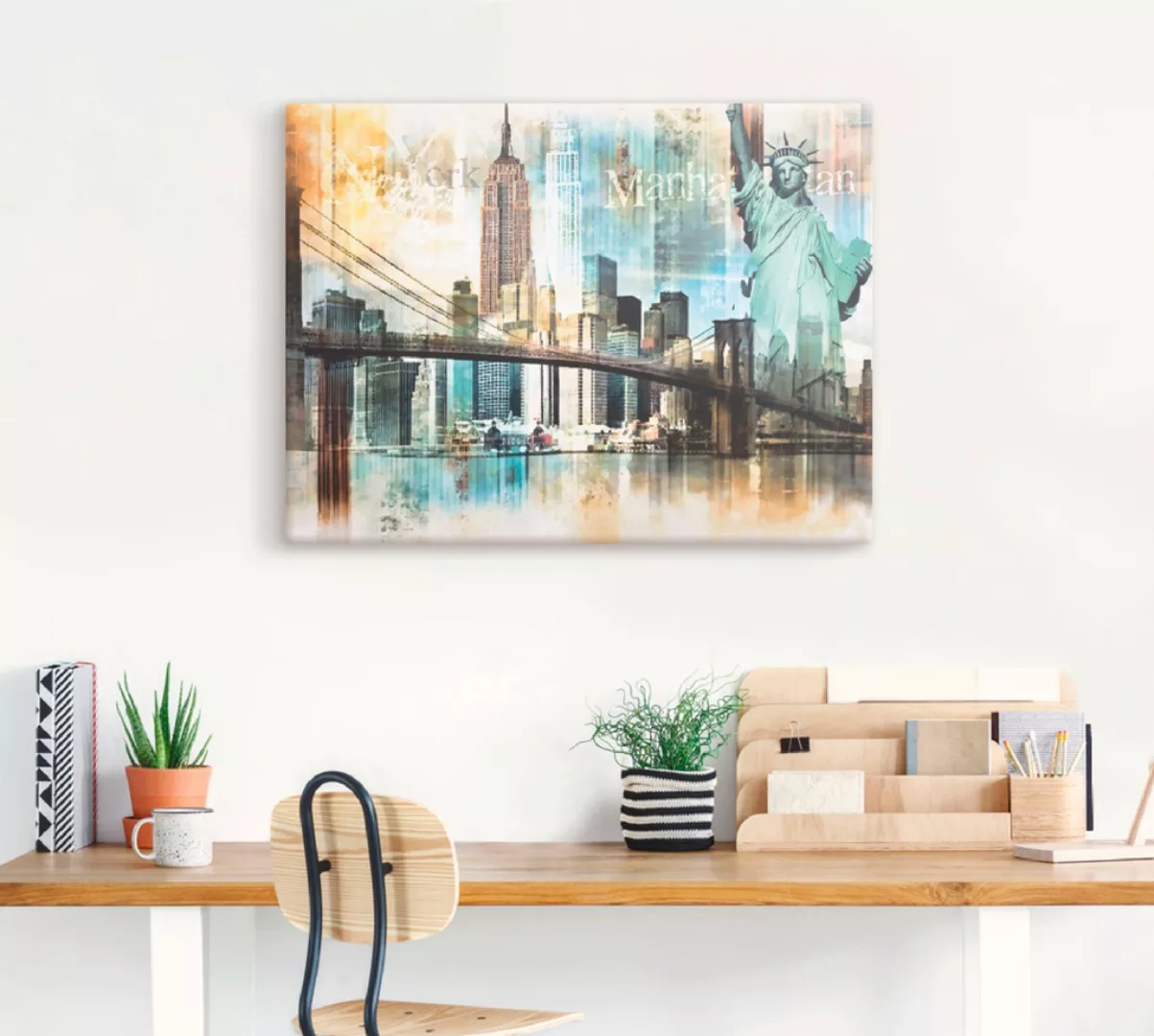 Artland Wandbild »New York Skyline Collage IV«, Amerika, (1 St.), als Leinw günstig online kaufen