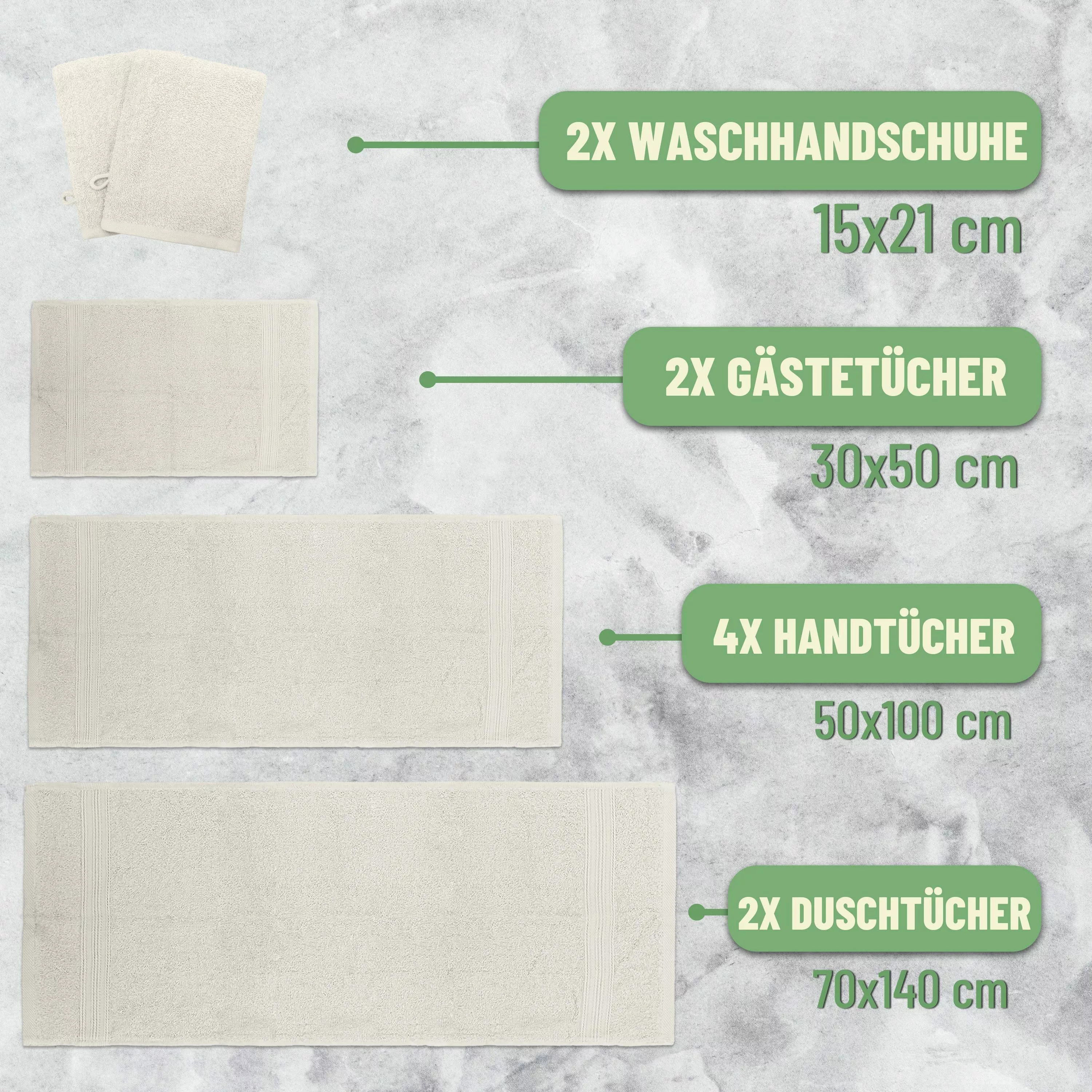 NatureMark Handtuch Set 10 tlg. Frottier günstig online kaufen