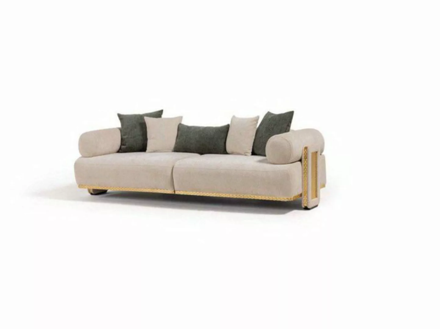 JVmoebel 3-Sitzer Beige Designer Dreisitzer Sofa Luxuriöse Wohnzimmer Moder günstig online kaufen