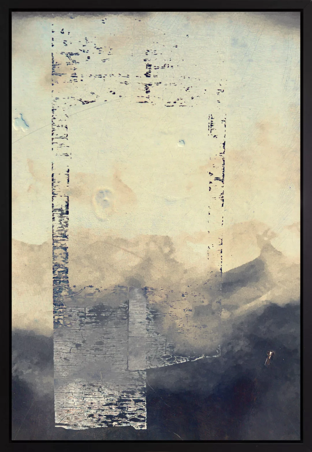 queence Leinwandbild "Abstrakt Beige", Abstrakt, mit einem Schattenfugenrah günstig online kaufen