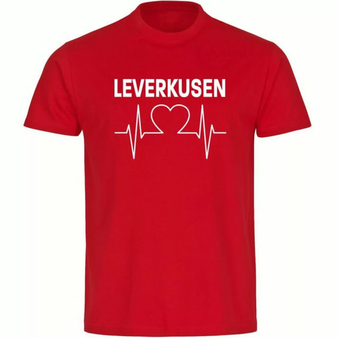 multifanshop T-Shirt Herren Leverkusen - Herzschlag - Männer günstig online kaufen