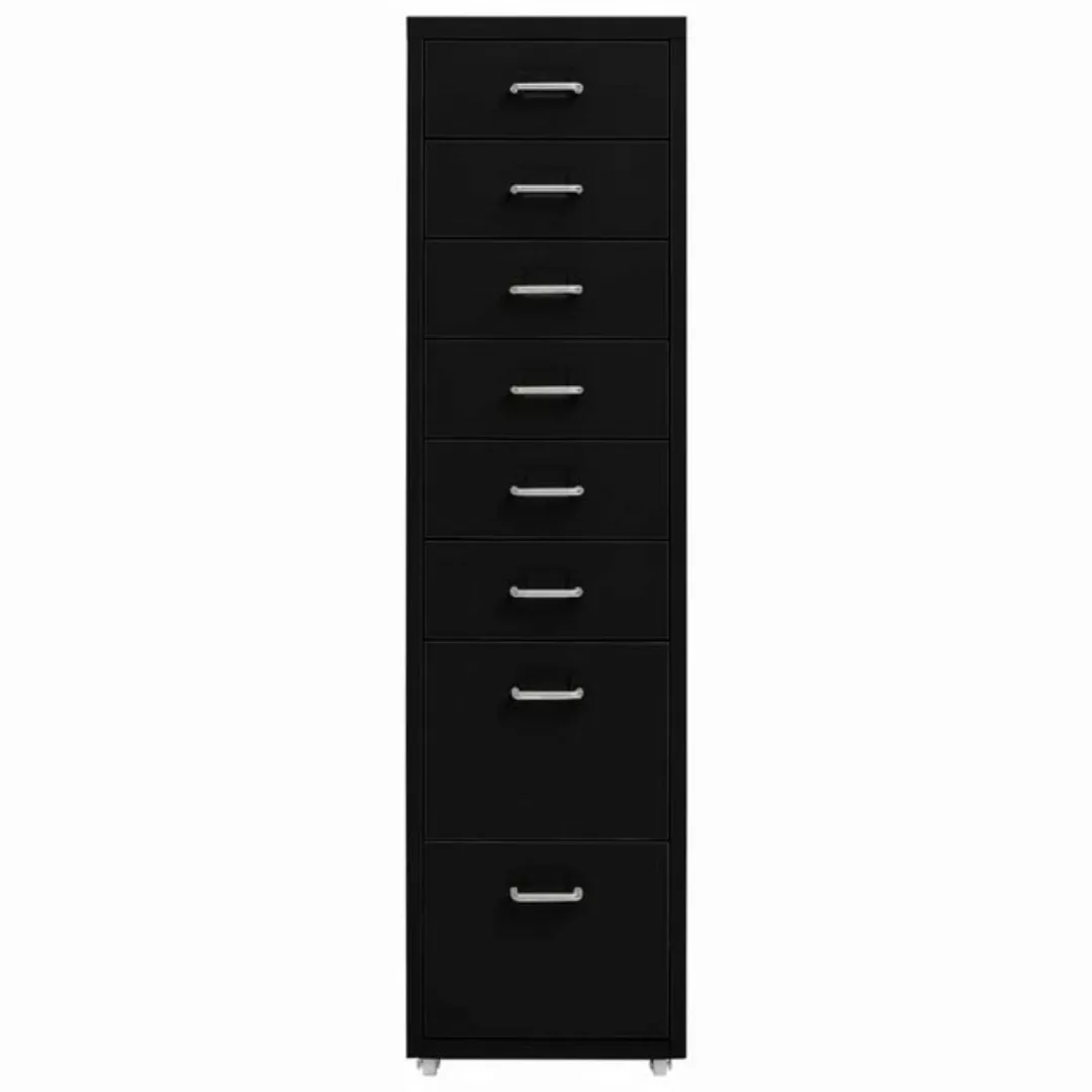 vidaXL Aktenschrank Aktenschrank mit Rollen Schwarz 28x41x109 cm Metall günstig online kaufen