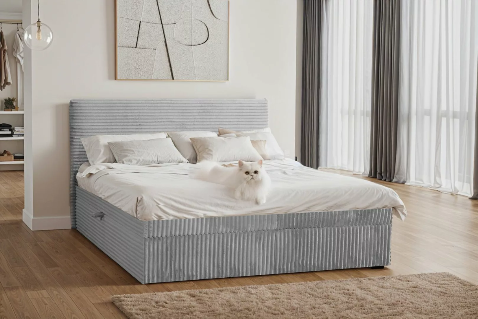 Kaiser Möbel Boxspringbett mit bettkasten und topper TRENTO, ohne Bein stof günstig online kaufen