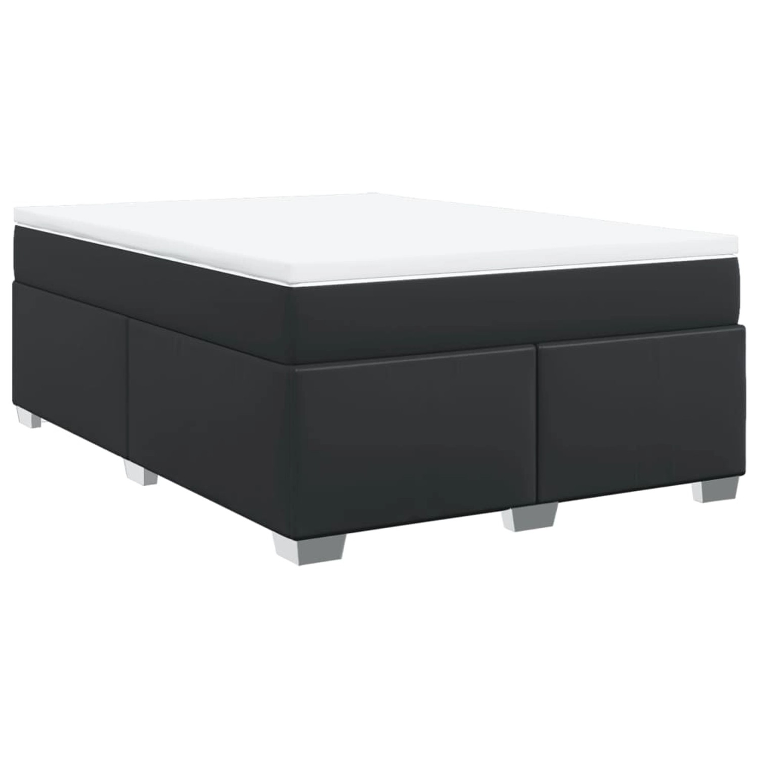 vidaXL Boxspringbett mit Matratze Schwarz 140x200 cm Kunstleder2102411 günstig online kaufen