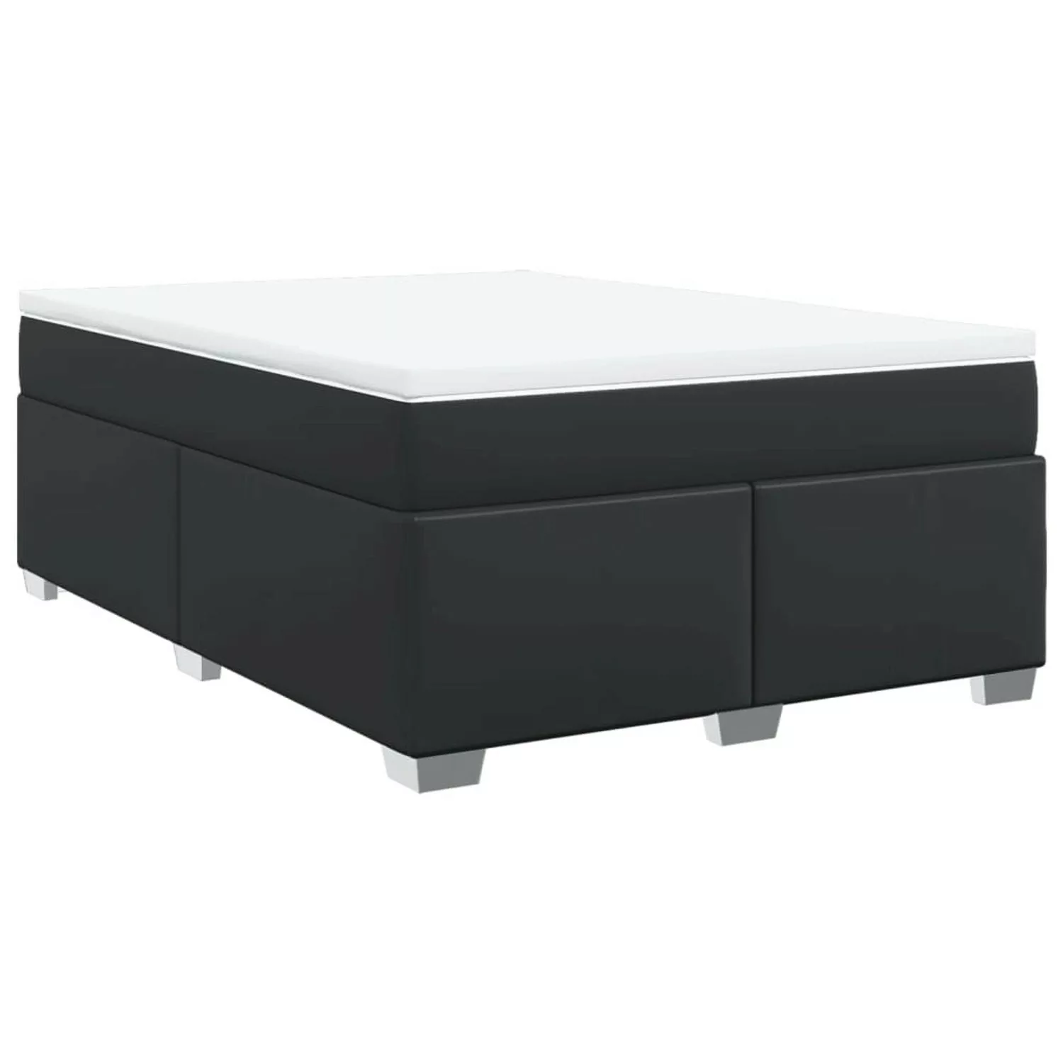 vidaXL Boxspringbett, Boxspringbett mit Matratze Schwarz 160x200 cm Kunstle günstig online kaufen