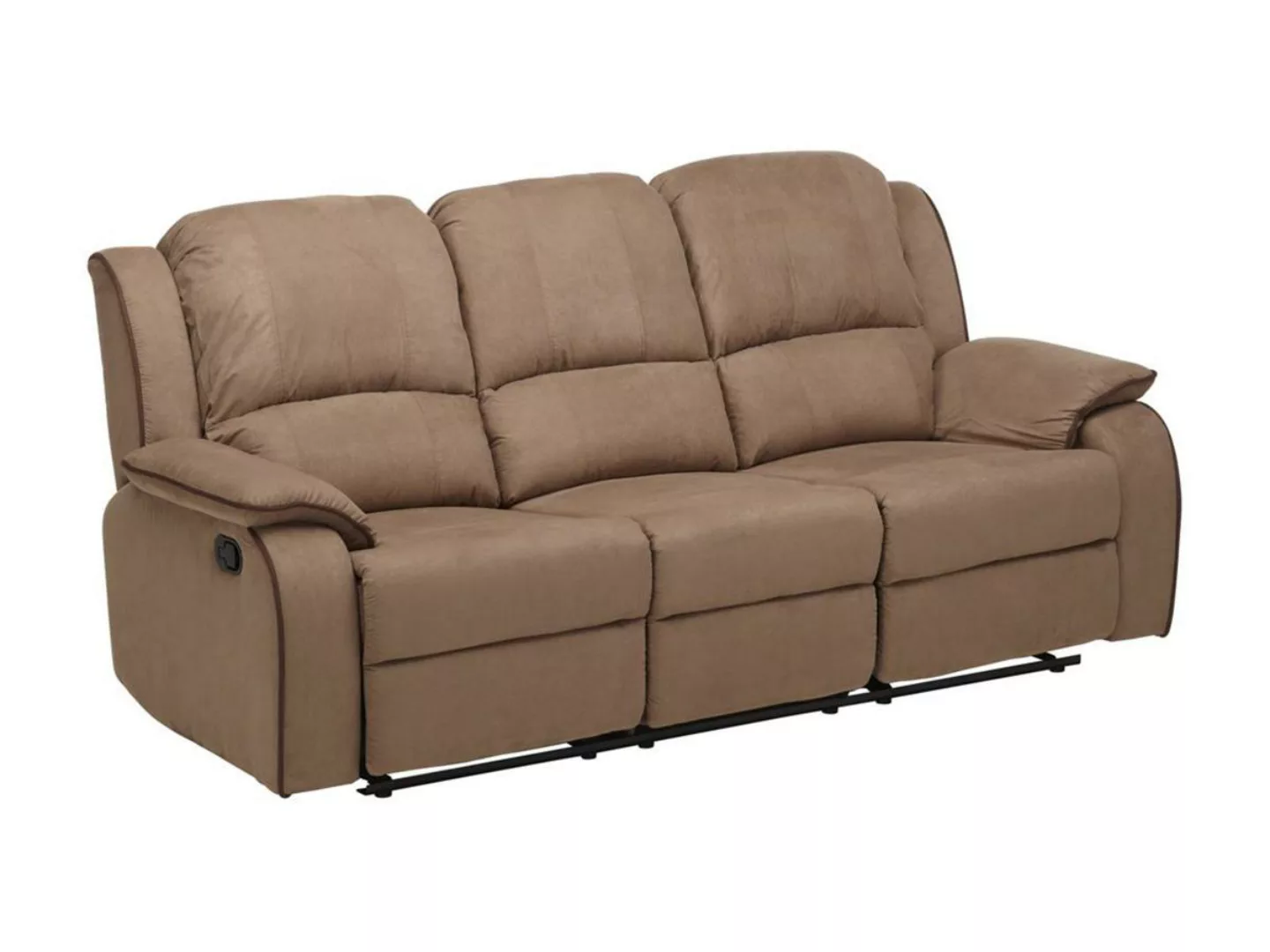 Relaxsofa 3-Sitzer - Microfaser - Taupe - HERNANI günstig online kaufen