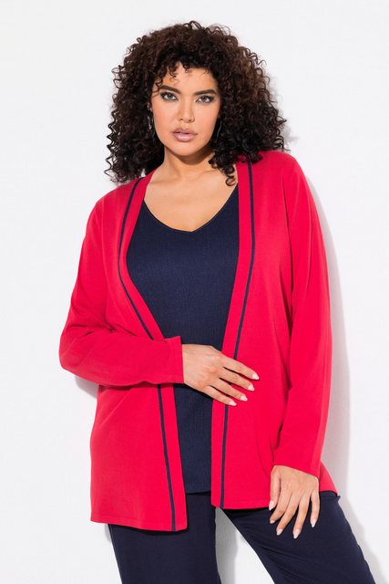 Ulla Popken Strickjacke Strickjacke Schalkragen Langarm günstig online kaufen