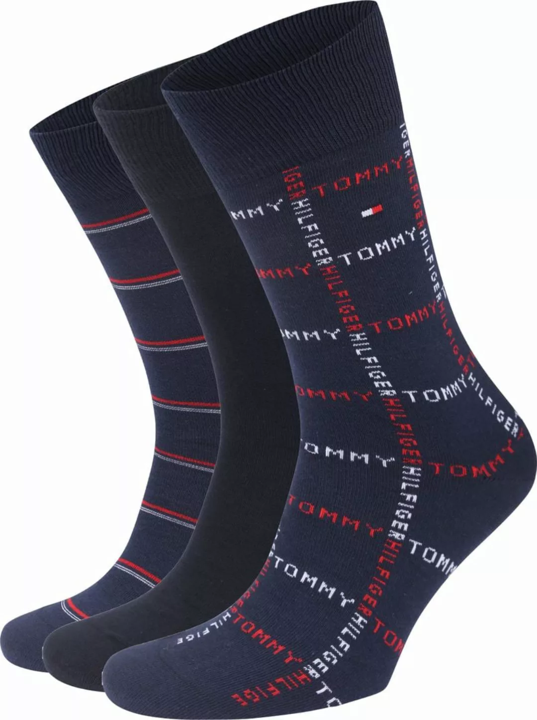 Tommy Hilfiger Giftbox Grid Stripe 3-Pack - Größe 43-46 günstig online kaufen