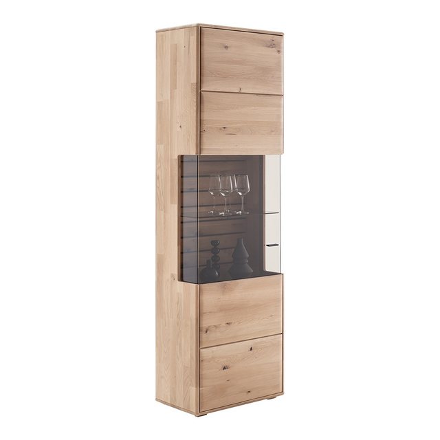 Lomadox Vitrine GALWAY-05 Vitrinenschrank, Eiche massiv geölt, aufgebaut günstig online kaufen