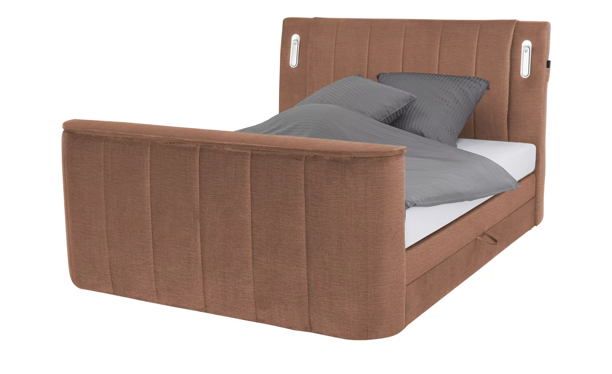 Boxspringbett  Hertfordshire ¦ orange ¦ Maße (cm): B: 186 H: 126 Betten > B günstig online kaufen