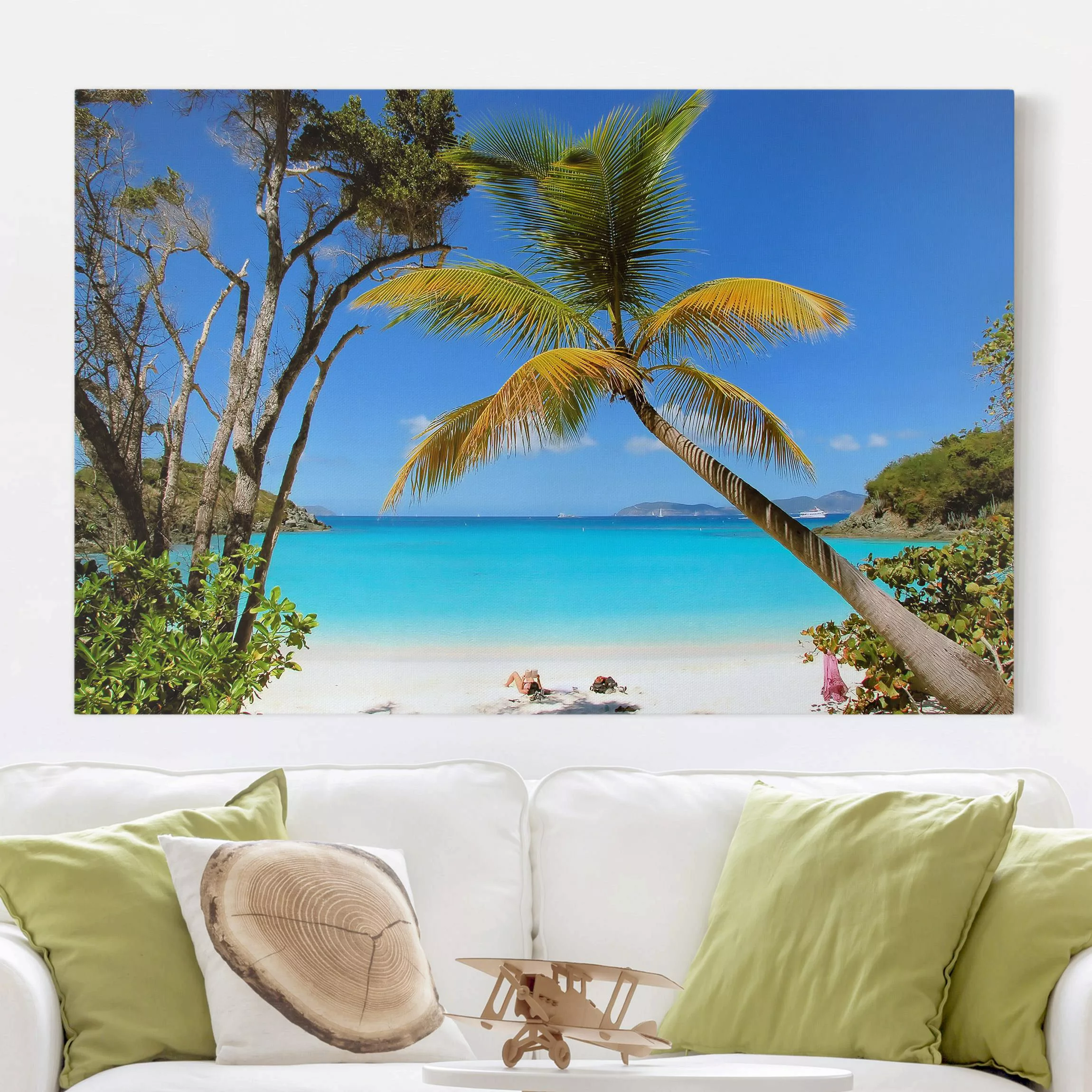 Leinwandbild Strand - Querformat Les Seychelles günstig online kaufen