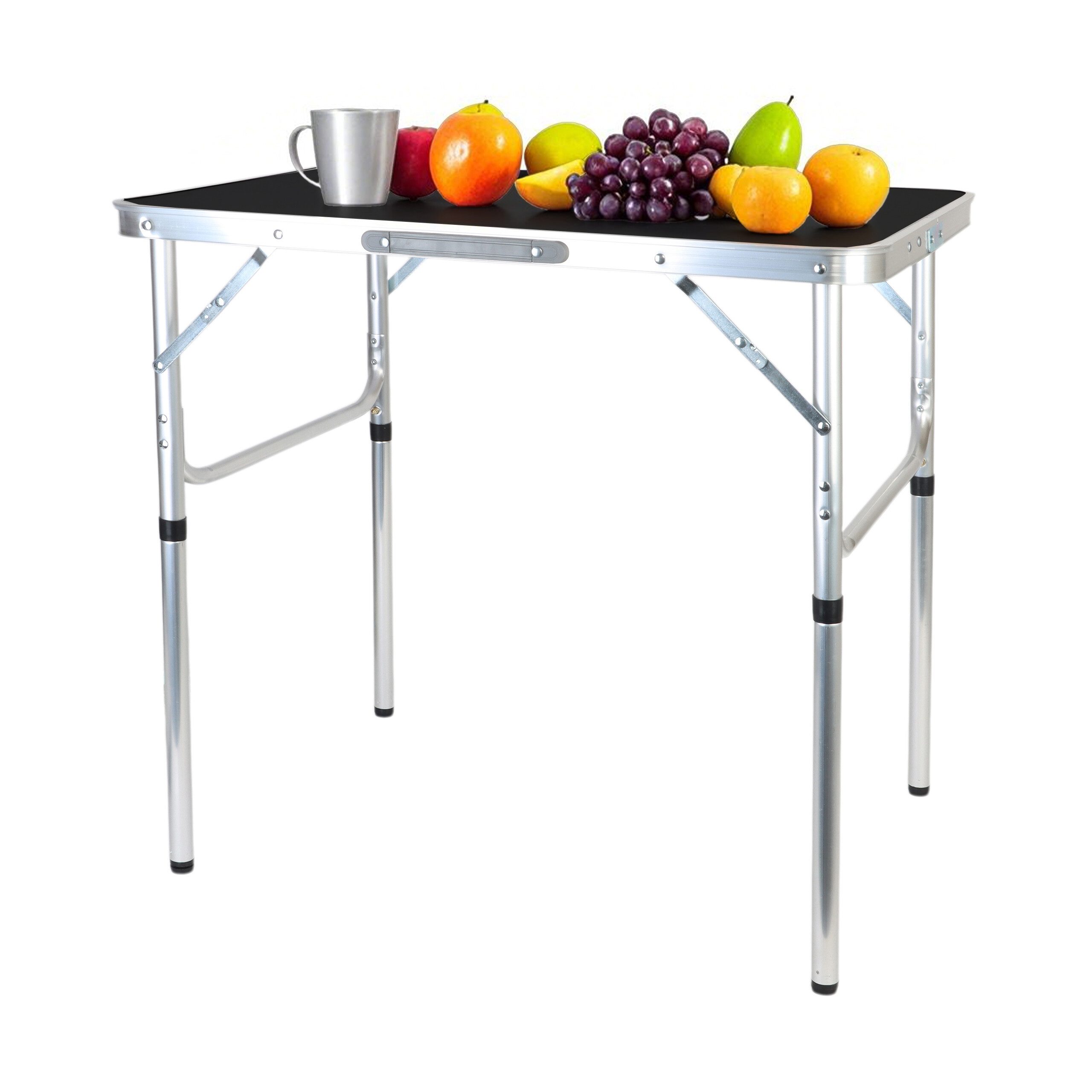 relaxdays Campingtisch klappbar & höhenverstellbar, Schwarz günstig online kaufen