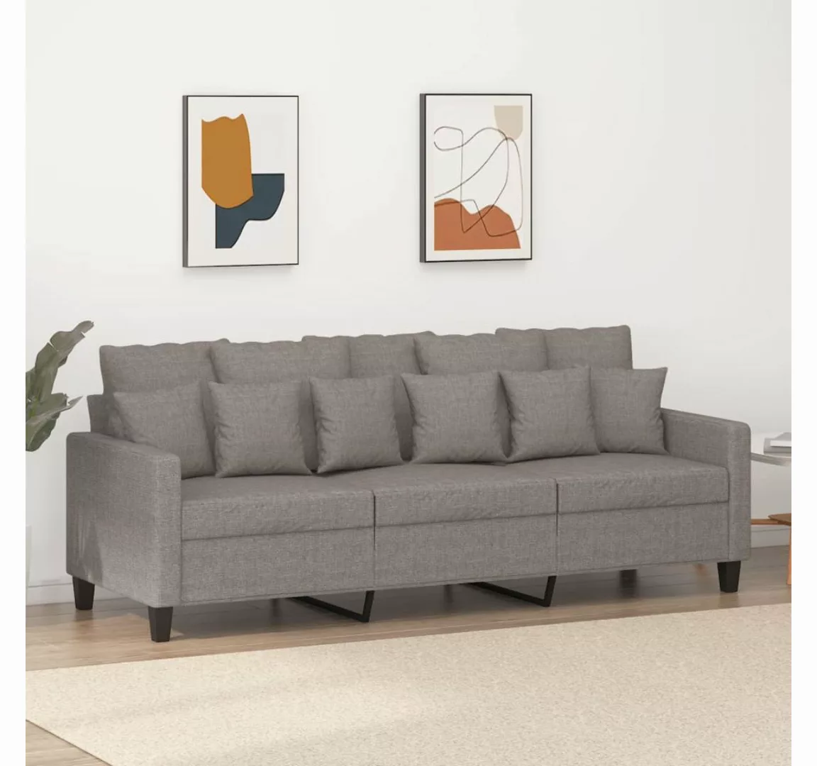 vidaXL Sofa, 3-Sitzer-Sofa Taupe 180 cm Stoff günstig online kaufen