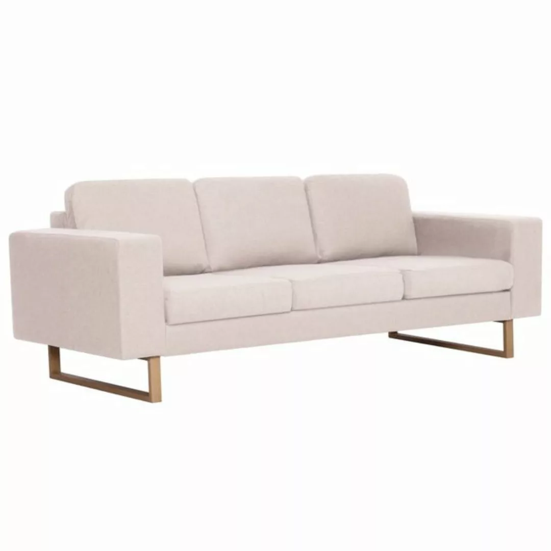 vidaXL Sofa 3-Sitzer-Sofa Stoff Cremeweiß Couch günstig online kaufen