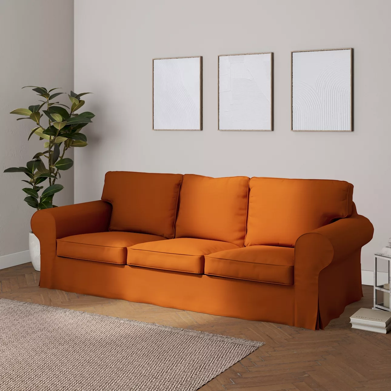 Bezug für Ektorp 3-Sitzer Schlafsofa, ALTES Modell, Karamell, Sofahusse Ekt günstig online kaufen