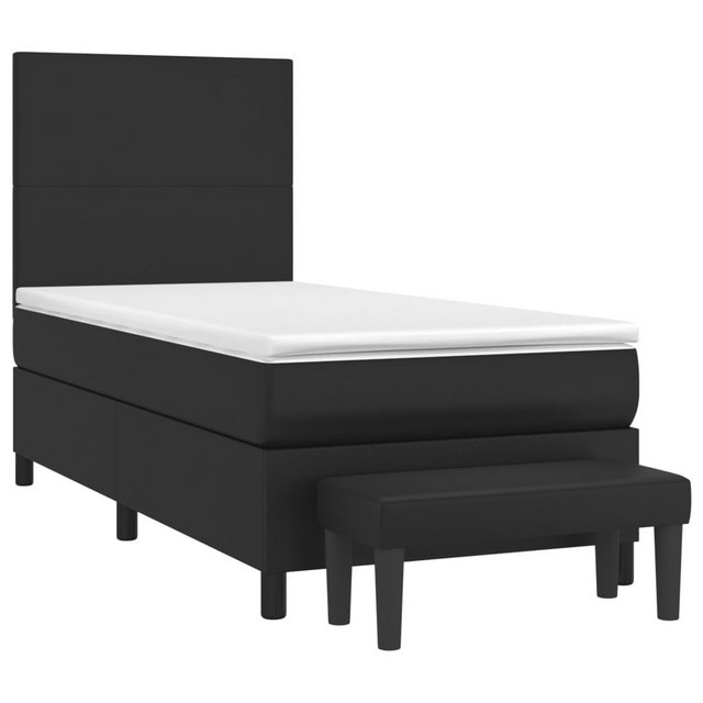 vidaXL Bett Boxspringbett mit Matratze Schwarz 80x200 cm Kunstleder günstig online kaufen