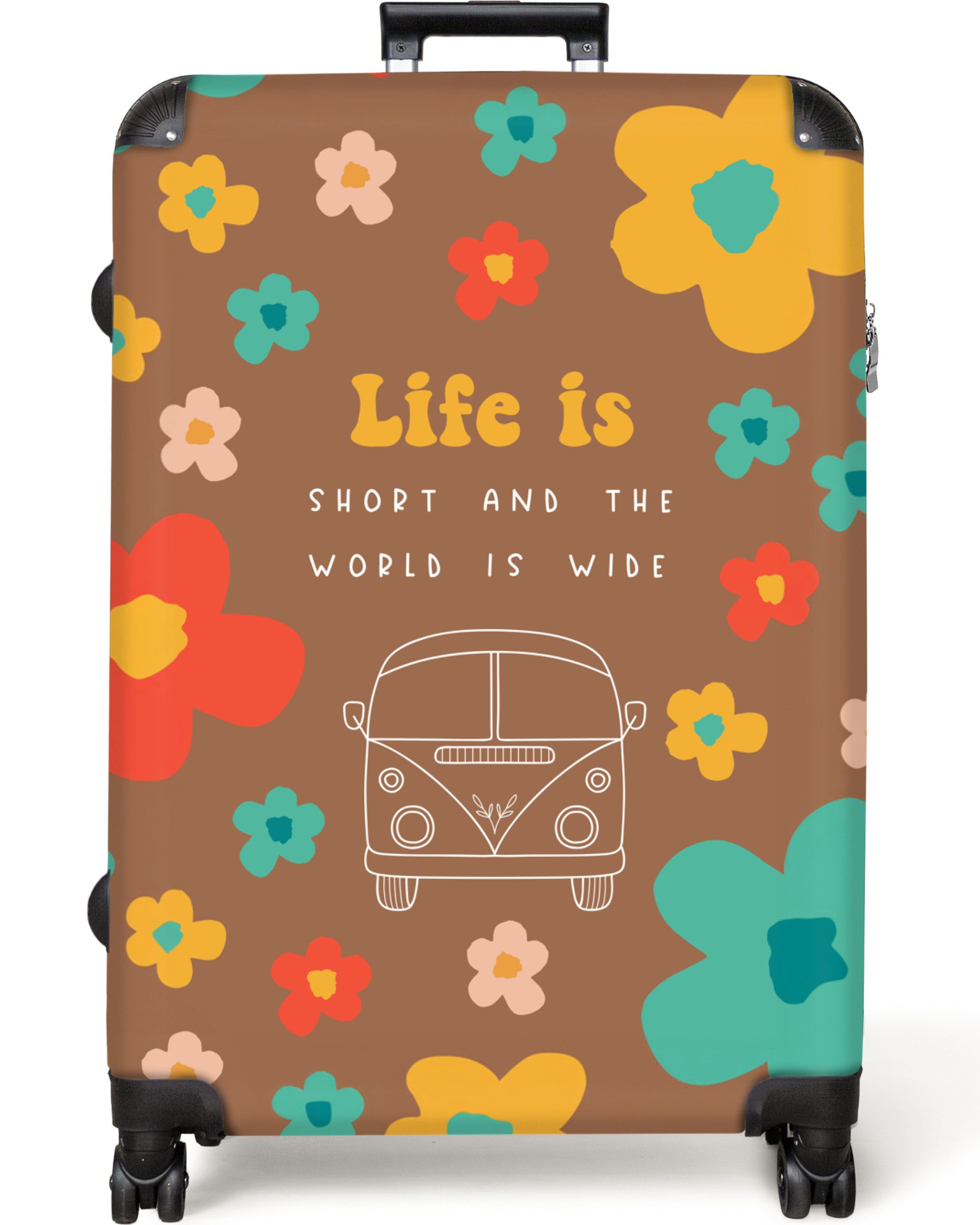 NoBoringSuitcases.com© Hartschalen-Trolley Zitate - Blumen - günstig online kaufen