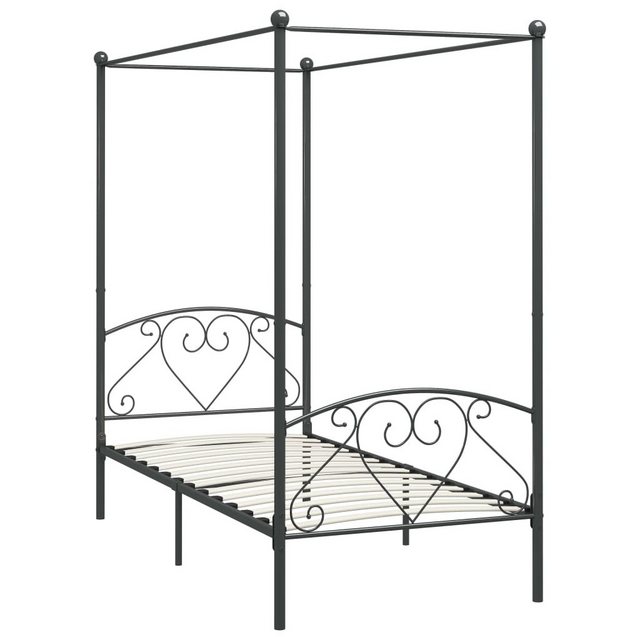 Himmelbett-gestell Grau Metall 120 X 200 Cm günstig online kaufen