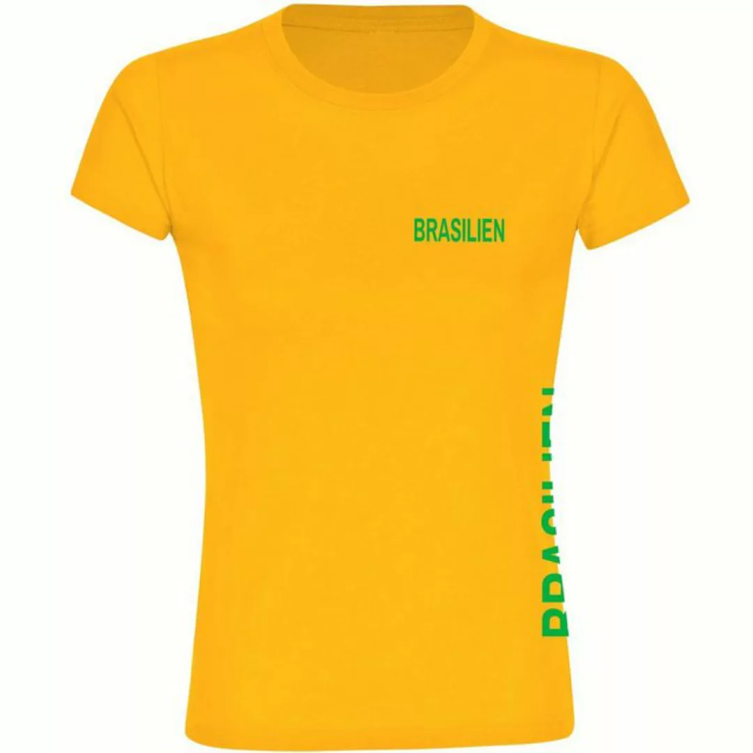 multifanshop T-Shirt Damen Brasilien - Brust & Seite - Frauen günstig online kaufen