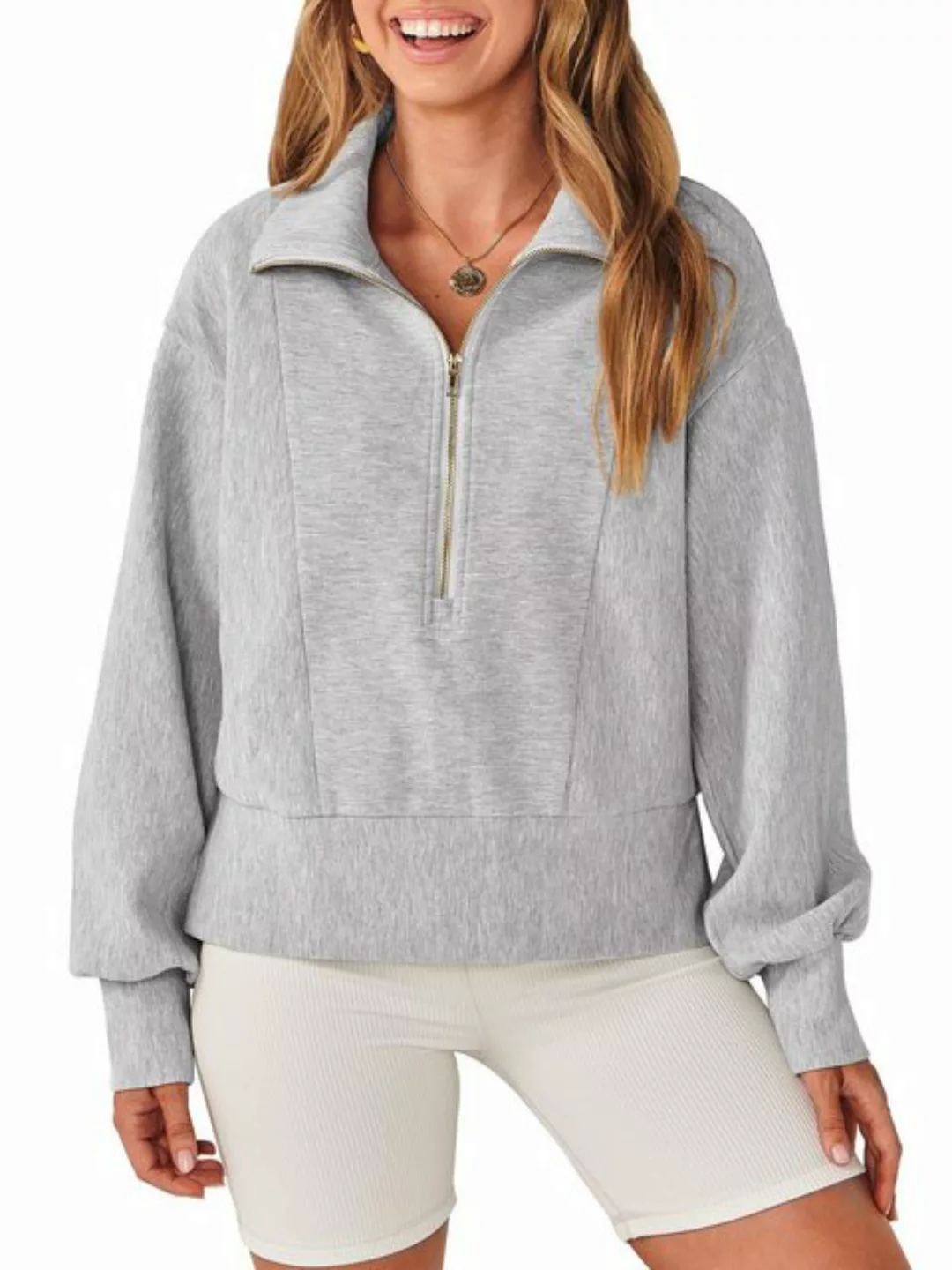 Orient Phoenix Sweatshirt Damen-Sweatshirt mit halbem Reißverschluss, lässi günstig online kaufen