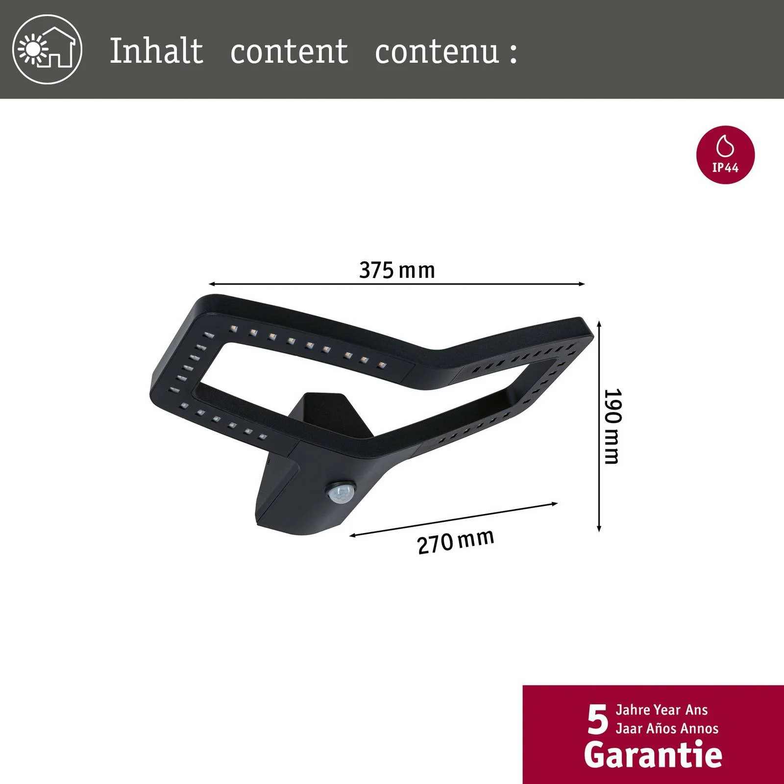 Paulmann Smart Sensor-Wandleuchte Alara, RGBW anthrazit IP44 günstig online kaufen