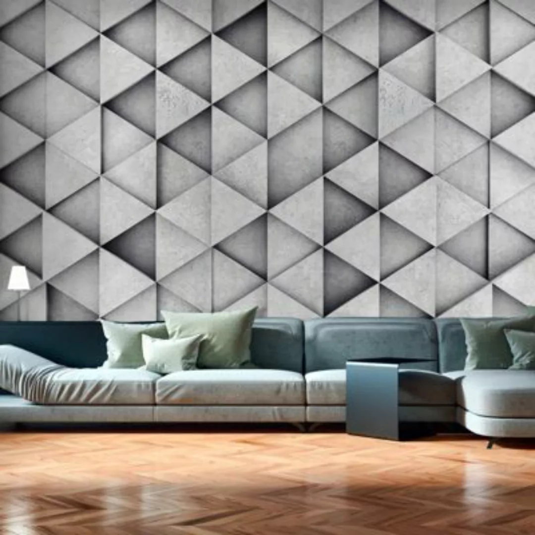 artgeist Fototapete Grey Triangles grau Gr. 150 x 105 günstig online kaufen