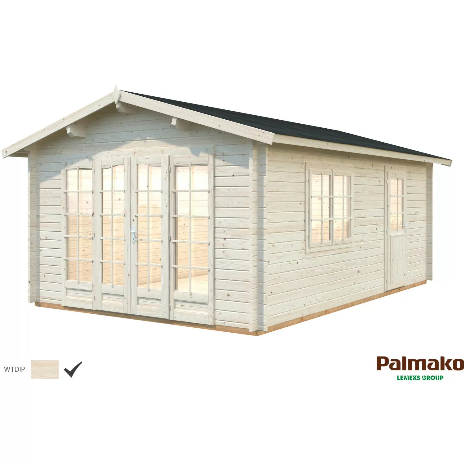 Palmako Irene Holz-Gartenhaus Klar Satteldach Tauchgrundiert 380 cm x 550 c günstig online kaufen