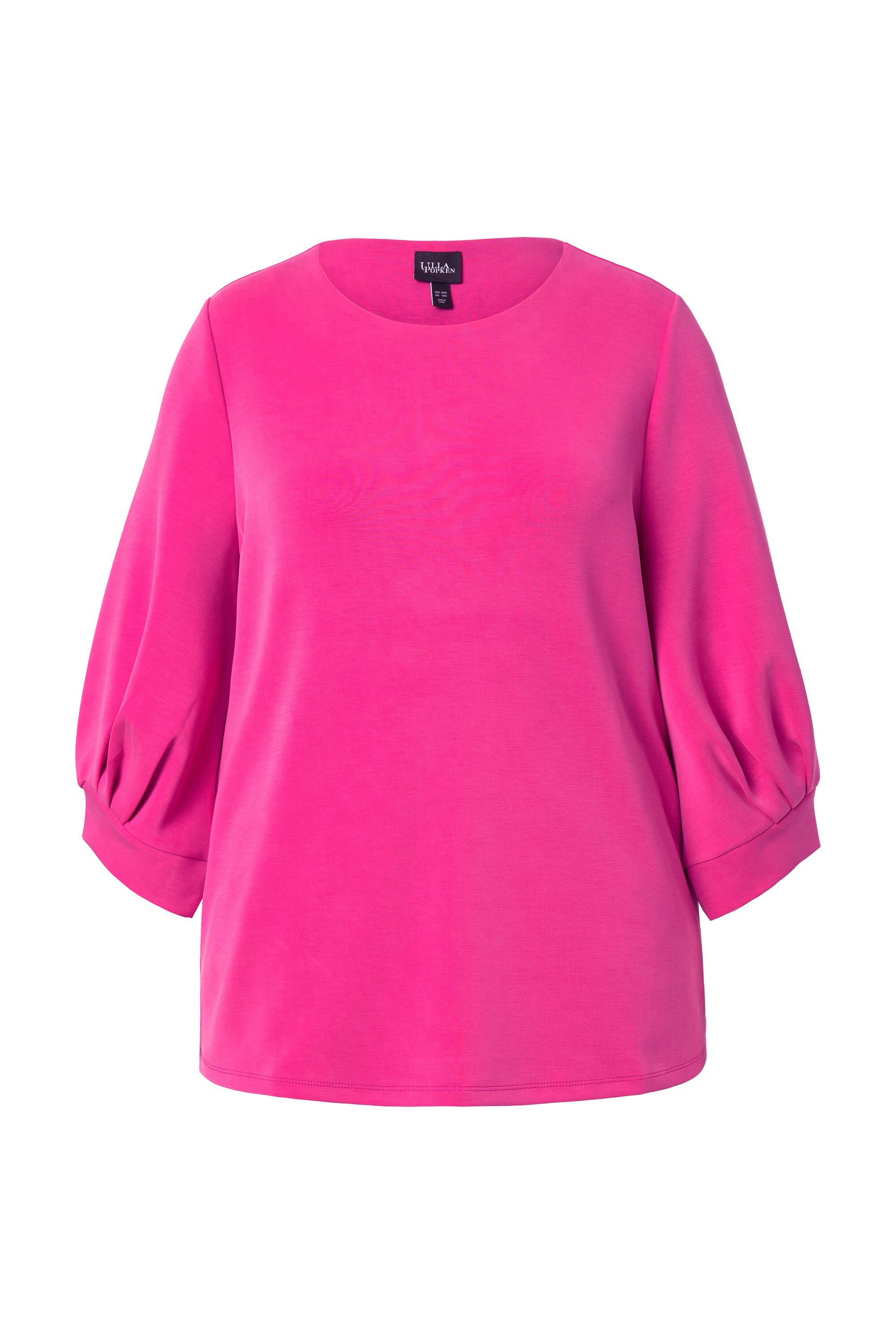 Ulla Popken Sweatshirt Sweatshirt Zierfalten Rundhals günstig online kaufen