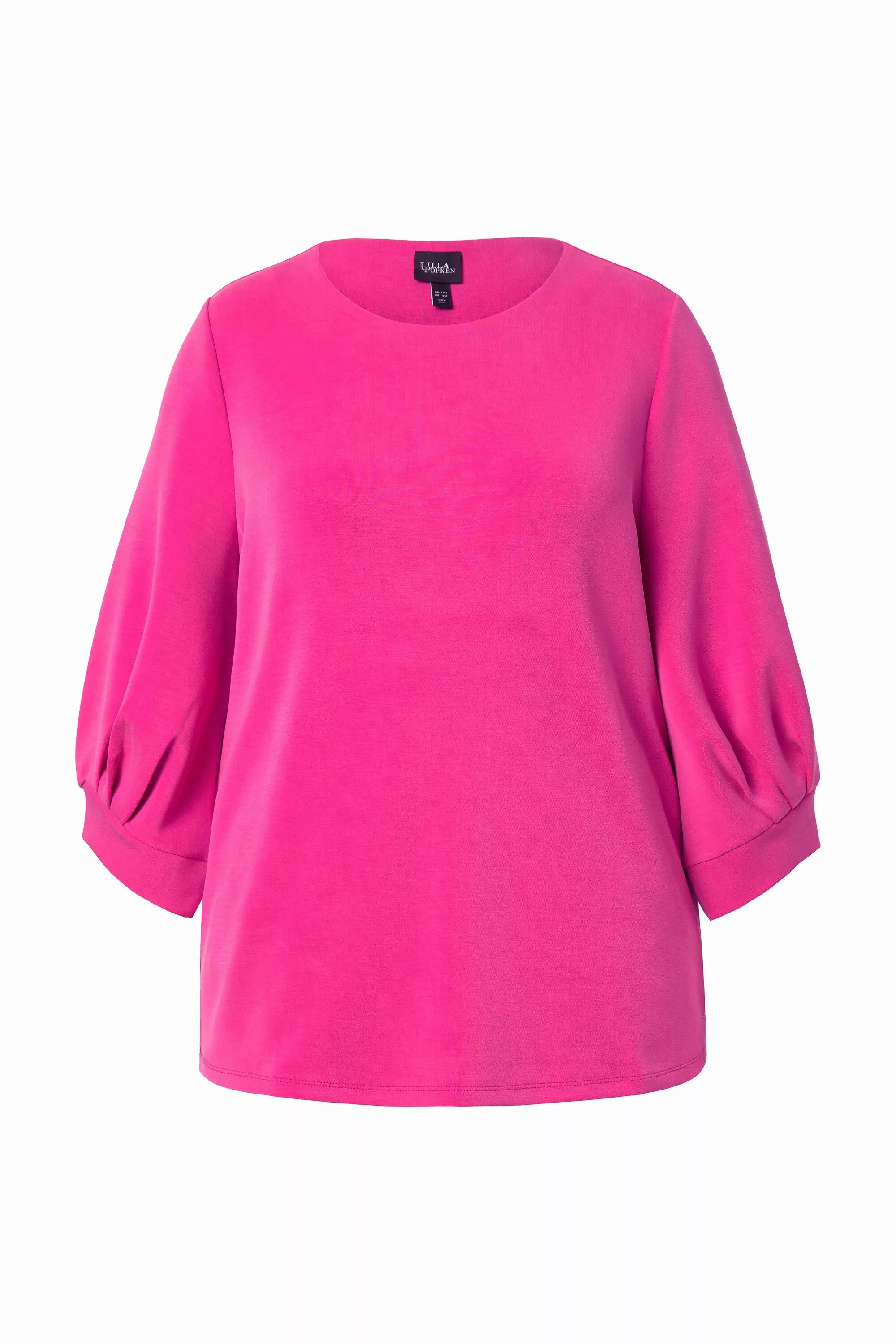 Ulla Popken Sweatshirt Sweatshirt Zierfalten Rundhals günstig online kaufen