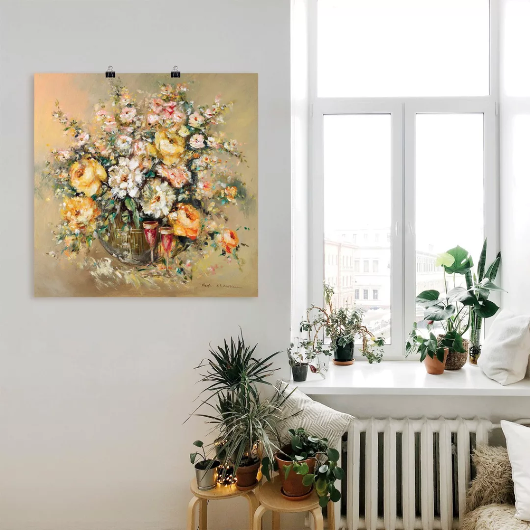 Artland Wandbild "Blumen und Spirituosen", Blumen, (1 St.), als Leinwandbil günstig online kaufen